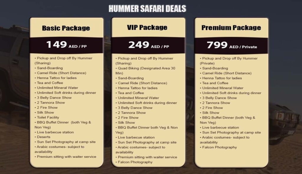desert safari hummer deals
